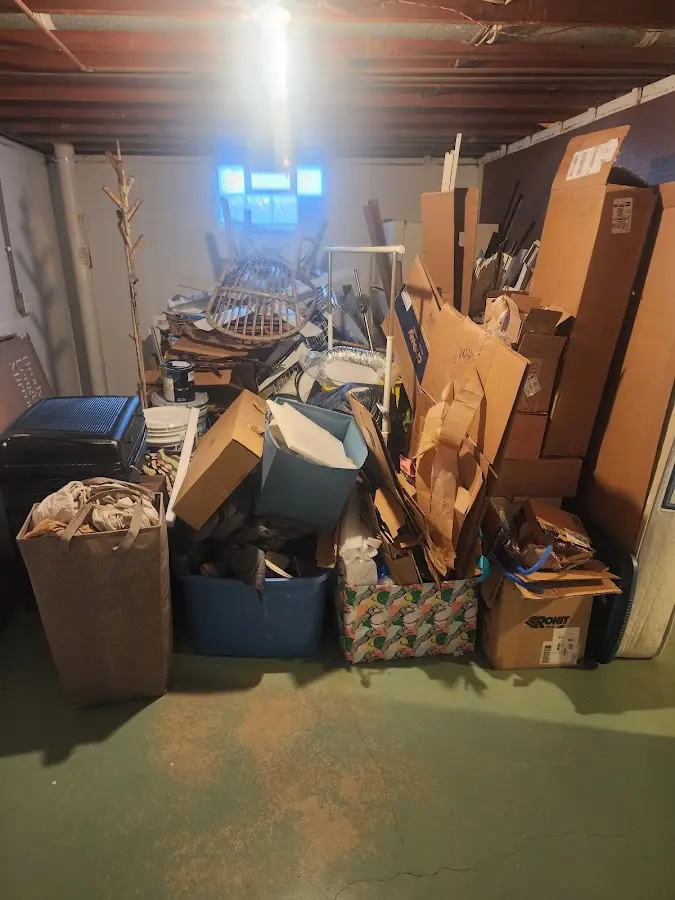 Roll-off dumpster container at job site for 8 Yard Dumpster Rental in Pauls Valley